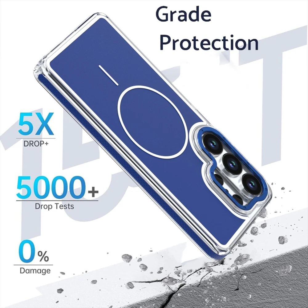 Nowe silikonowe etui w jednolitym kolorze z magnesem do Magsafe dla Samsung S26 Ultra S25 FE S24 S23 A16 A17 5G, odporne na wstrząsy, ochronne. — zdjęcie produktu 3