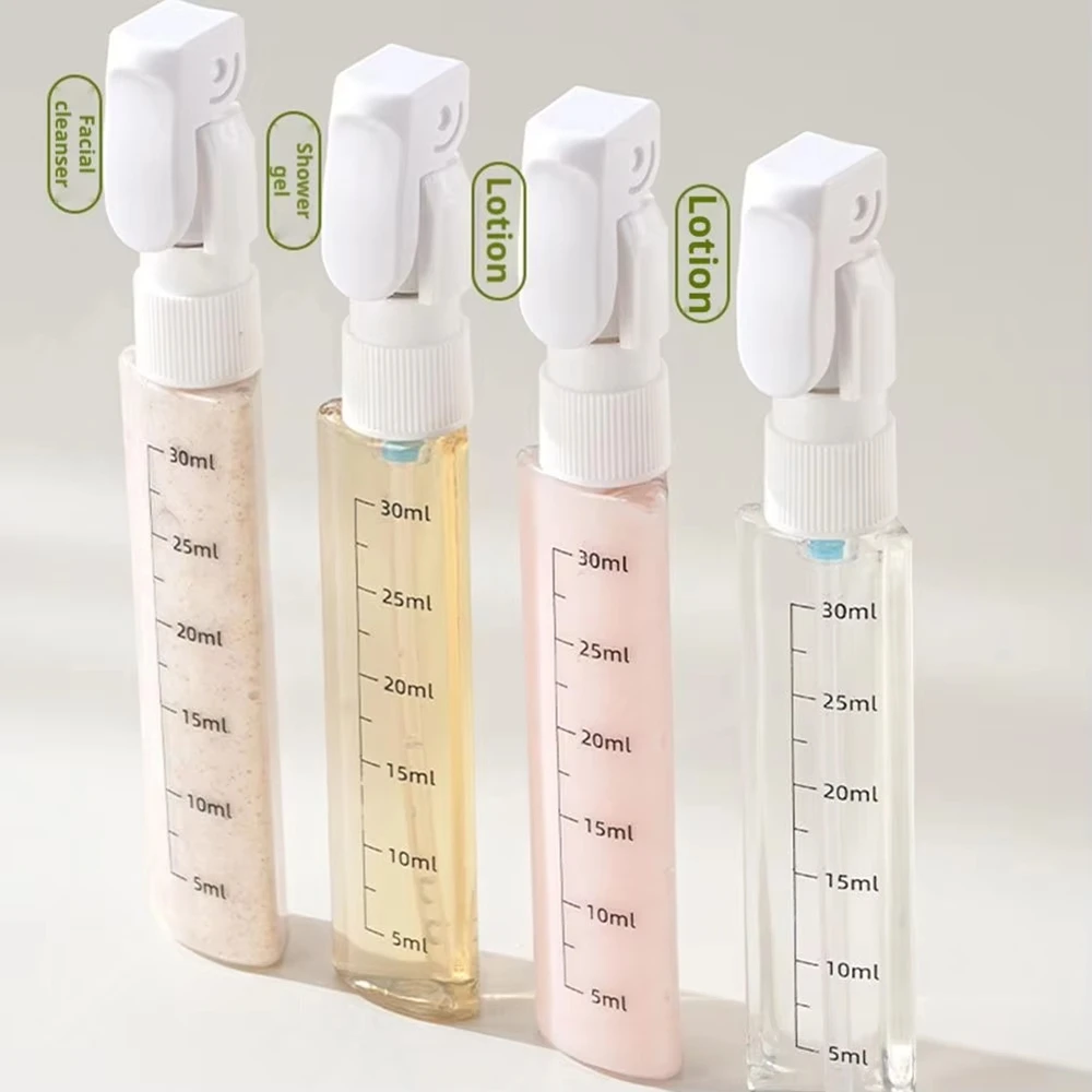 

Дорожный косметический флакон-дозатор – многофункциональный контейнер для туалетных принадлежностей 4-в-1 с прозрачными этикетками, минималистичный дизайн, защита от протекания