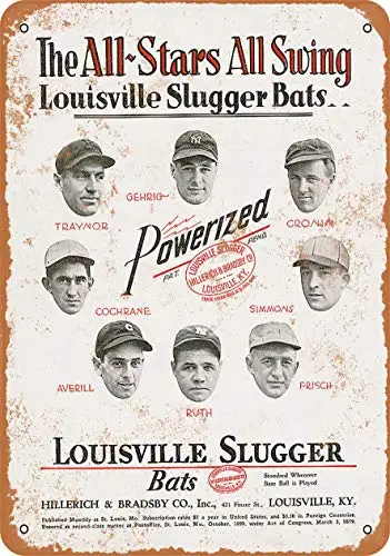 1pcs,Metal Sign - All Stars for Louisville Slugger - Vintage Look Wall Decor for Cafe Bar Pub Home Beer Decoration Crafts