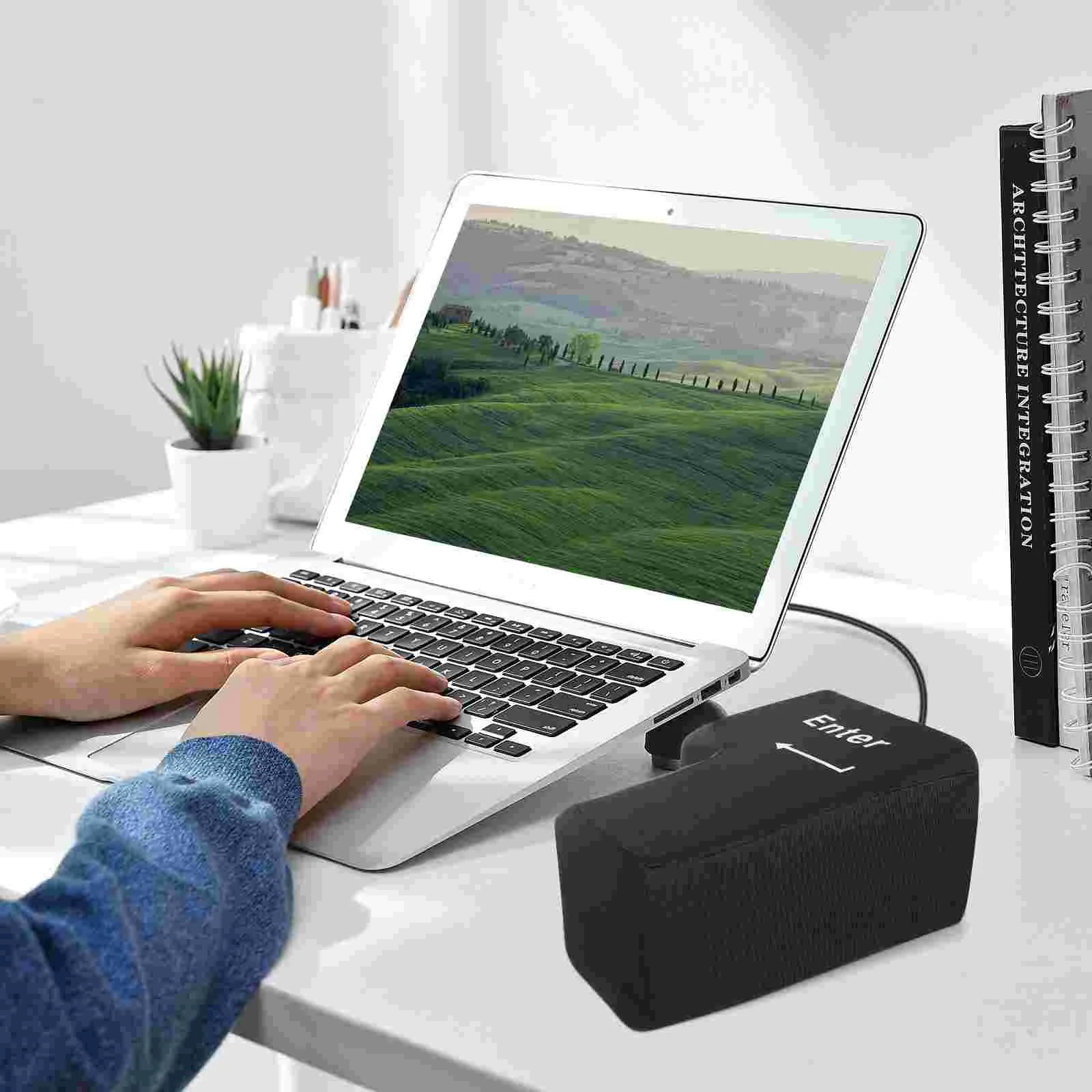 Pillow Big Enter Key Computer Multifunctional Throw USB Cable Sponge