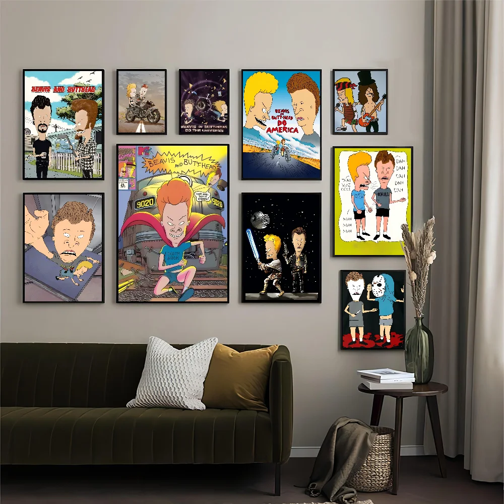 Anime Beavis And Butthead Classic Vintage Posters Whitepaper Prints Posters Artwork Kawaii Room Decor