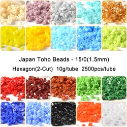 1.5mm Japan TOHO Glass Beads 15/0 forma esagonale 10g 2500 pezzi 2-Cut Glass Seed Bead per cucito creazione di gioielli fatti a mano