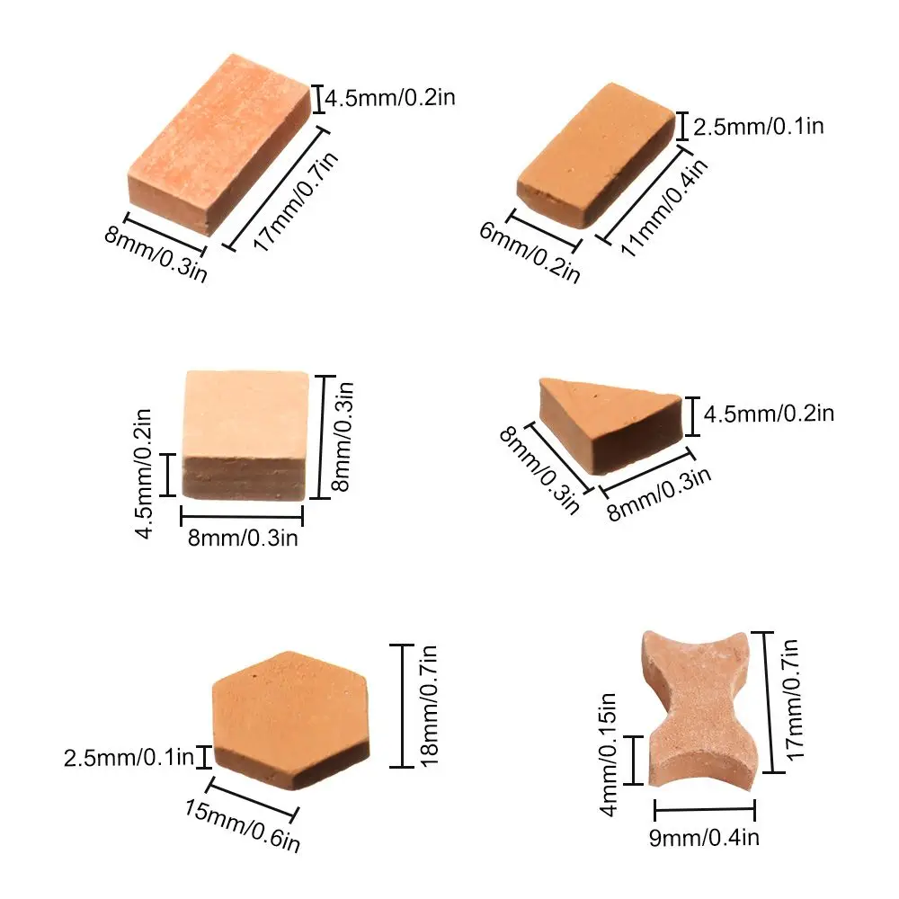 40/50/70PCS 모래 테이블 DIY 빌딩 클레이 웨이츠 씬 모델 액세서리 미니어처 벽돌 마이크로 랜드스케이프