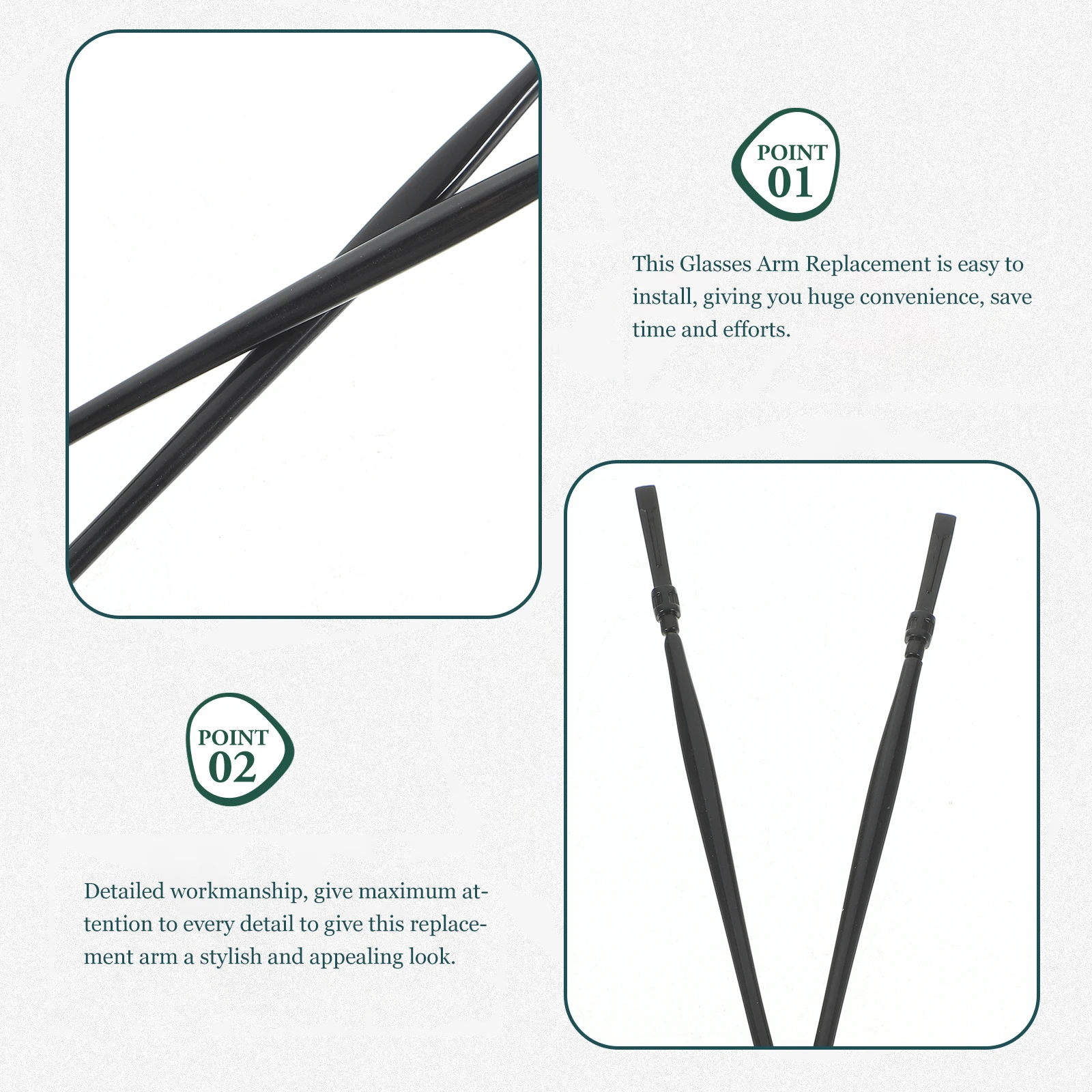 

1 Pair Universal Metal Eyeglasses Arm Replacement Stylish Glasses Legs Durable Accessories