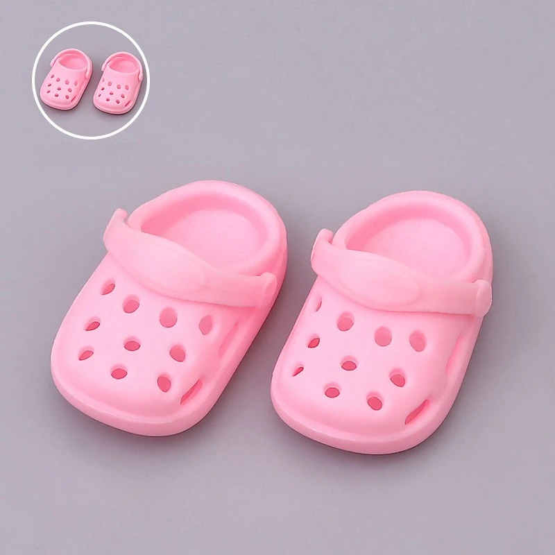 Zapatos perforados de colores macarrón a la moda para Labubu V1 V2 V3 de 17cm con zapatos con orificio ajustable para accesorios de muñecas Ladbubu