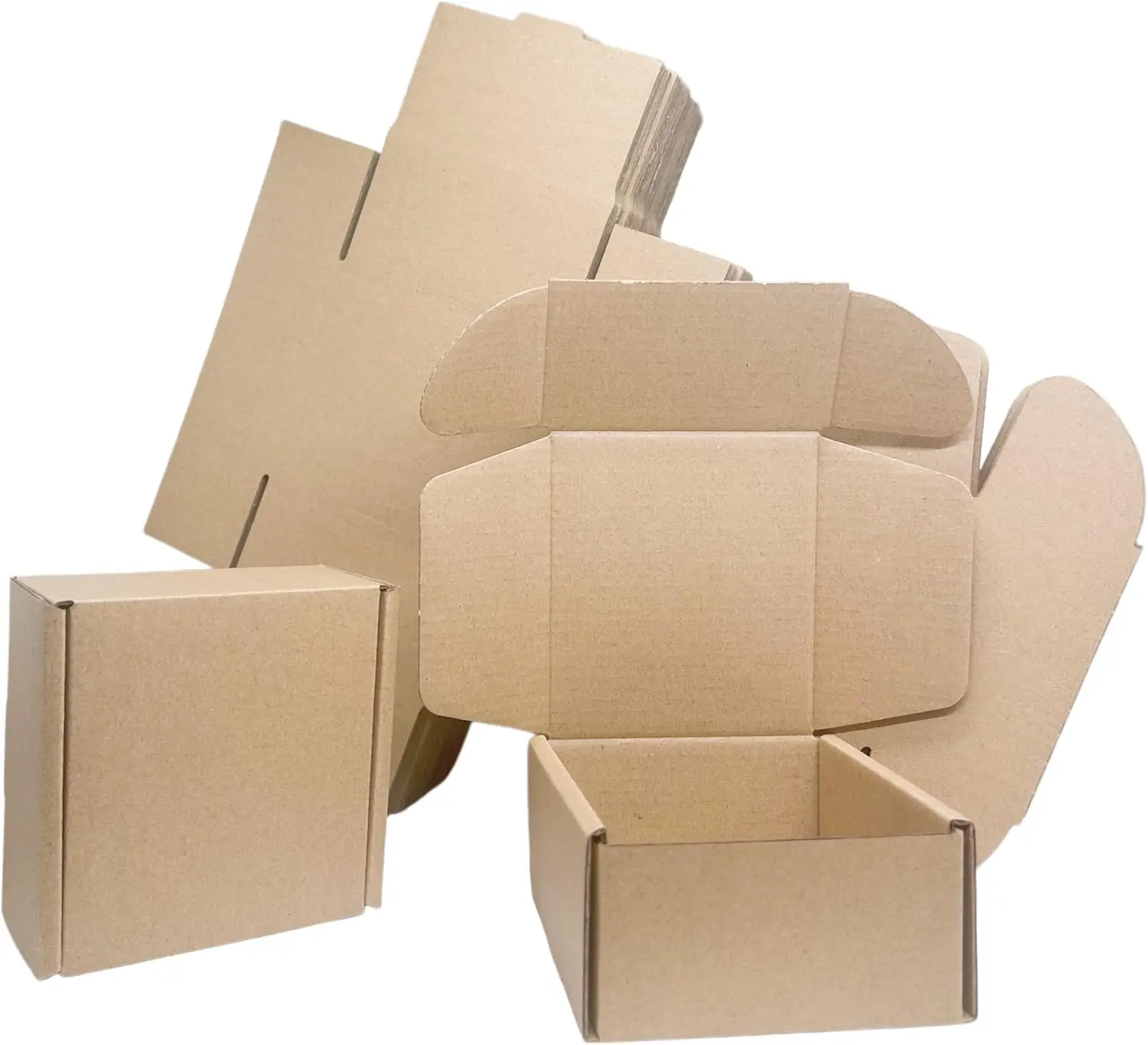 

50 Pack 4x4x2 Corrugated Cardboard Boxes for Small Items Shipping Mailing