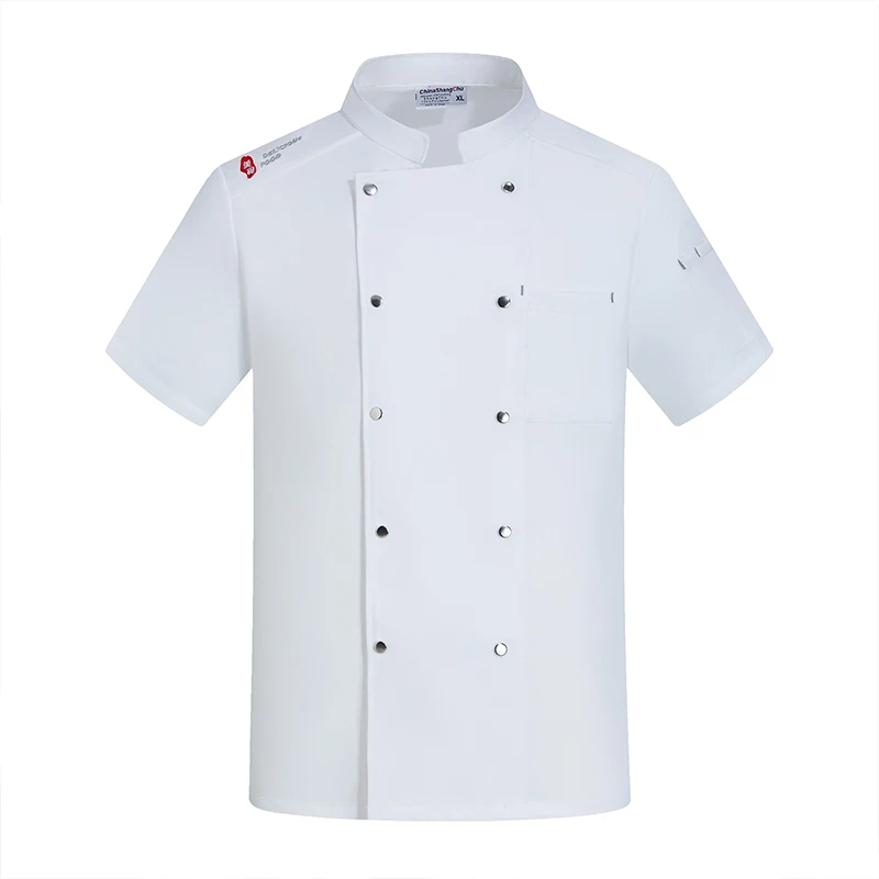 الشيف عمال المطبخ سترة قميص السوشي كوك الملابس مطعم النادل معطف فندق تقديم الطعام موحدة قصيرة الأكمام كوك زي