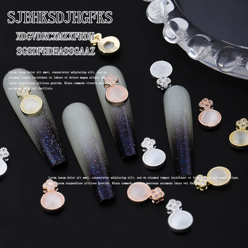 5pcs/lot New Super Sparkling Zircon Planet Nail Decoration Wholesale of Japanese Texture Cat's Eye Planet Zircon Nail