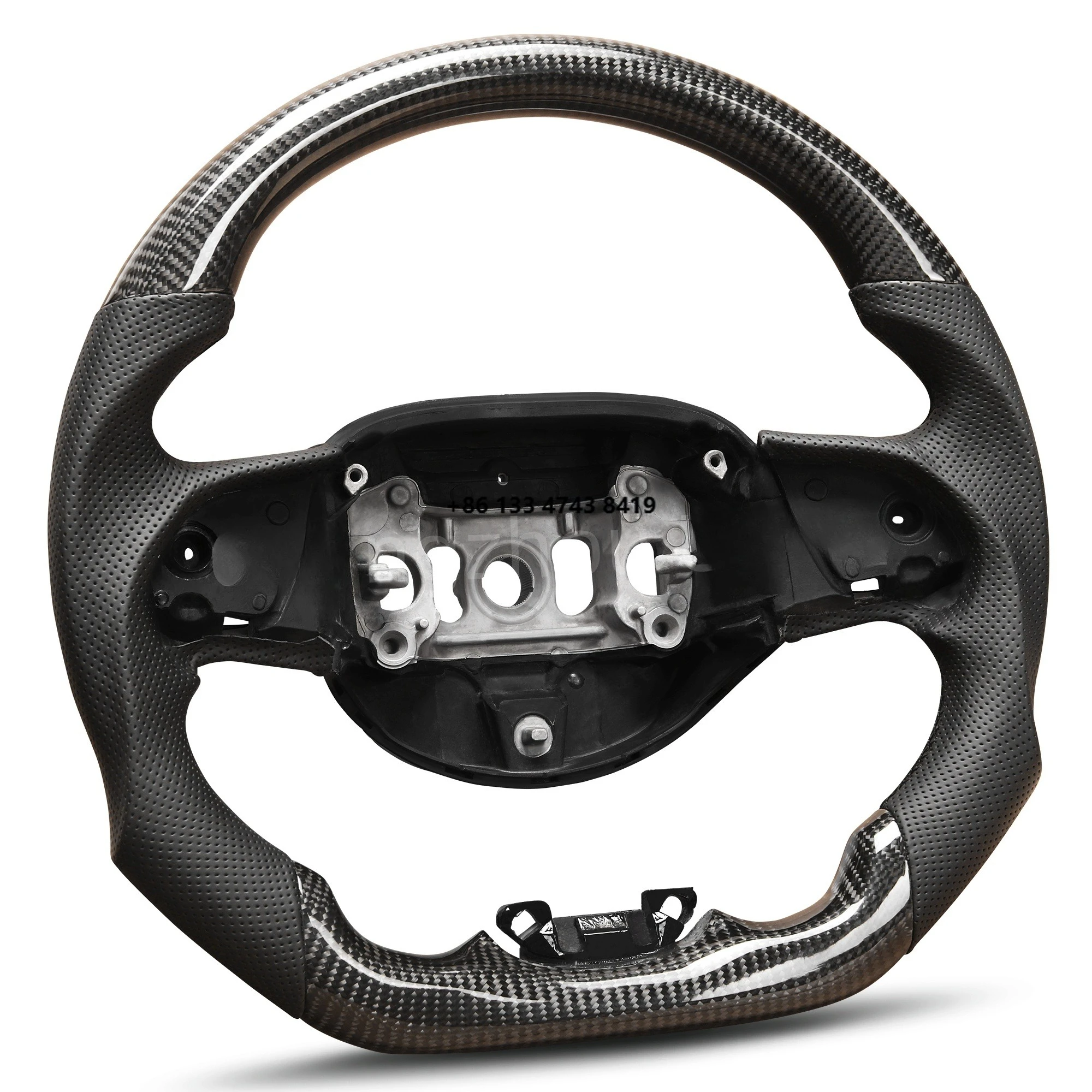 

2014 Perforated Leather D-Shaped/Flat Bottom Steering Wheel with True Carbon Fiber Steering Wheel