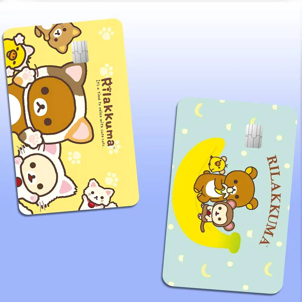 Popular Cute R-rilakkumas bear Anime Cartoon Sticker Film Skin for Credit Card Debit Bank Bus Card