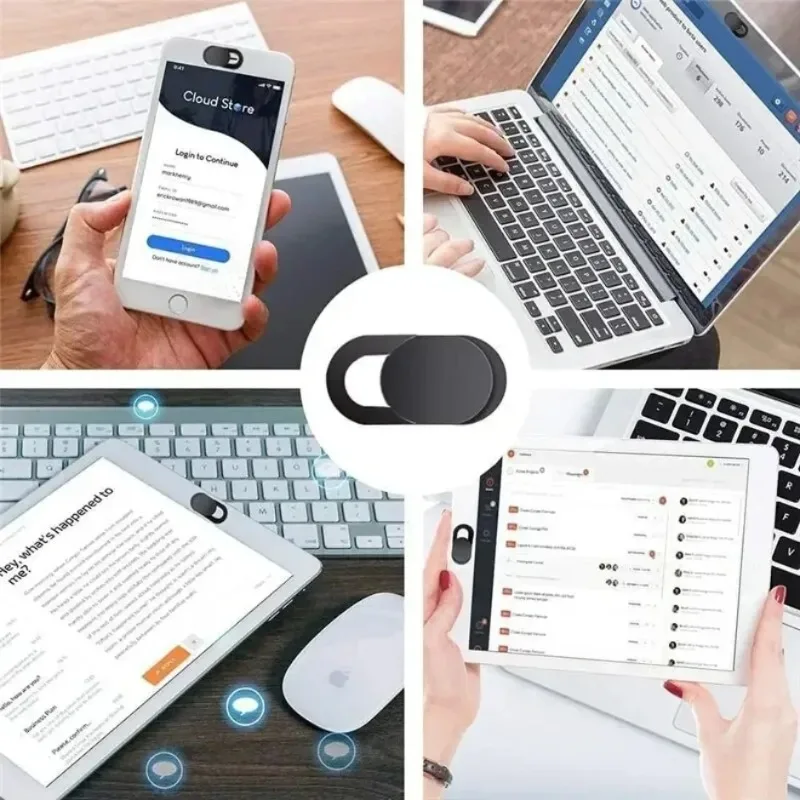 Mobile Phone Lens Sliding Privacy Sticker Webcam Cover Shutter Magnet Slider Plastic Camera Cover for iPad Tablet Web Laptop Pc view 3