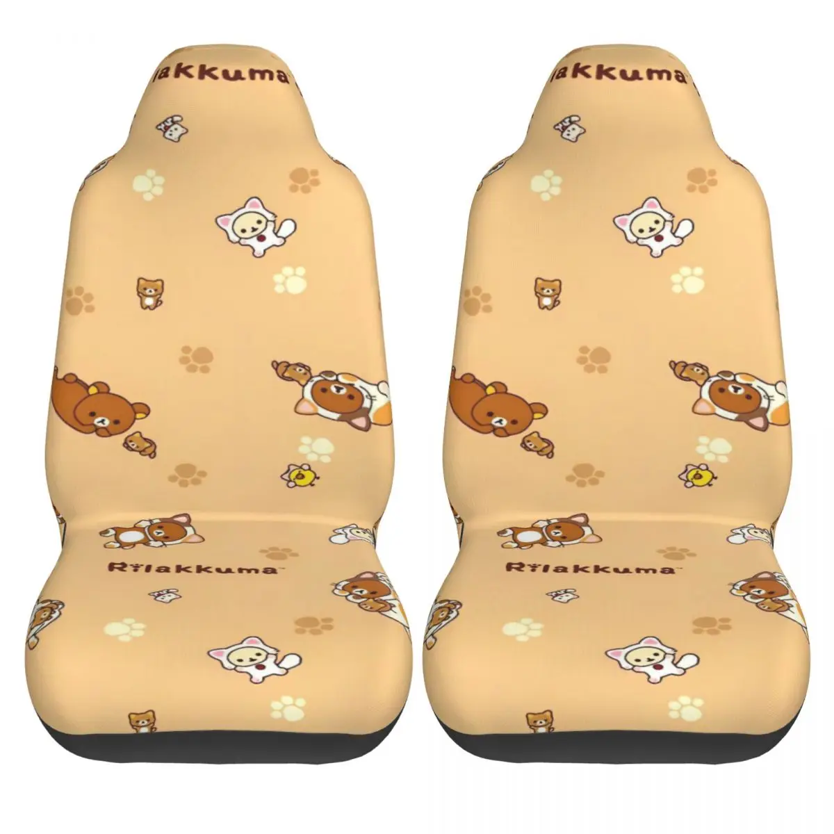 

Rilakkuma Car Seat Covers Two Pieces Premium Auto Seat Covers Truck Polyester Elastic Cover