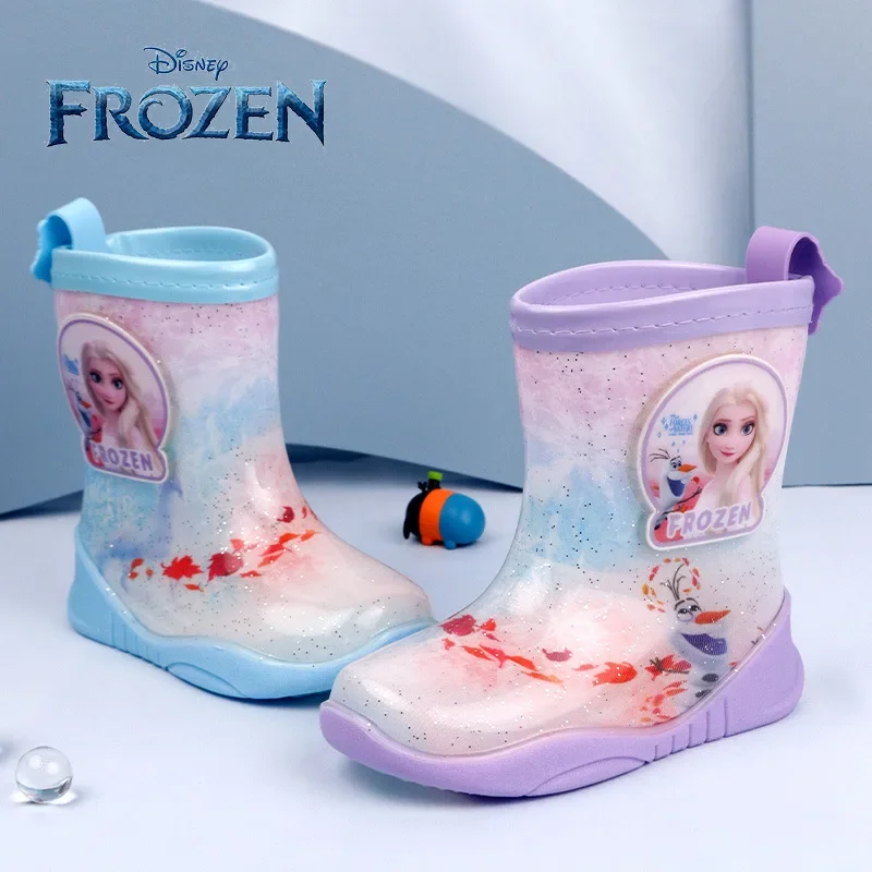 Disney scarpe da pioggia per bambini ragazza frozen Princess cute water shoes overshoes stivali da pioggia morbidi e carini antiscivolo