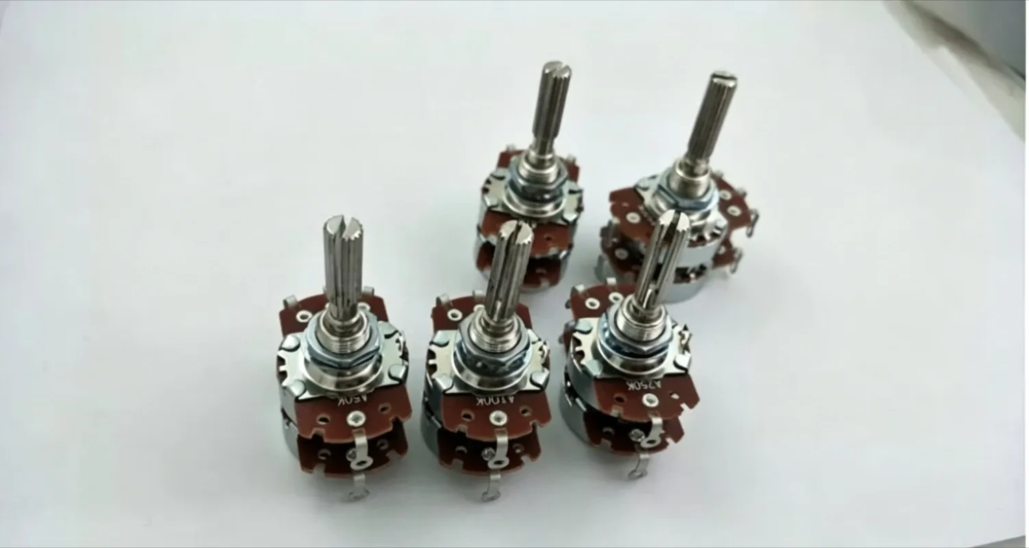 Single Sale 8 Pin Vintage Volume Potentiometer Dual Tap Linear Potentiometer A50K A100K A250K A500K A1M Audio Replacement Parts