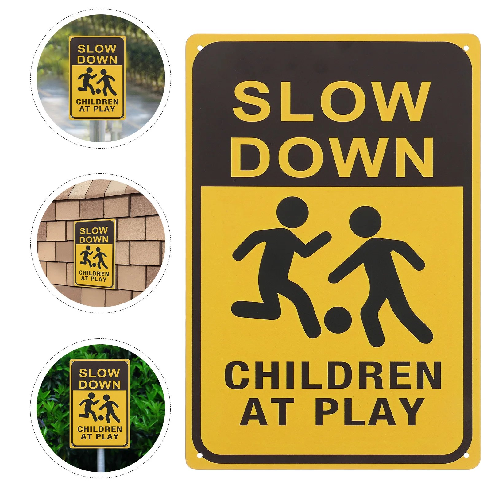Señales de seguridad para jugar, diseños brillantes y adorables, instalación Simple de Metal duradero, precaución para caminos callejeros, césped, 2 uds.