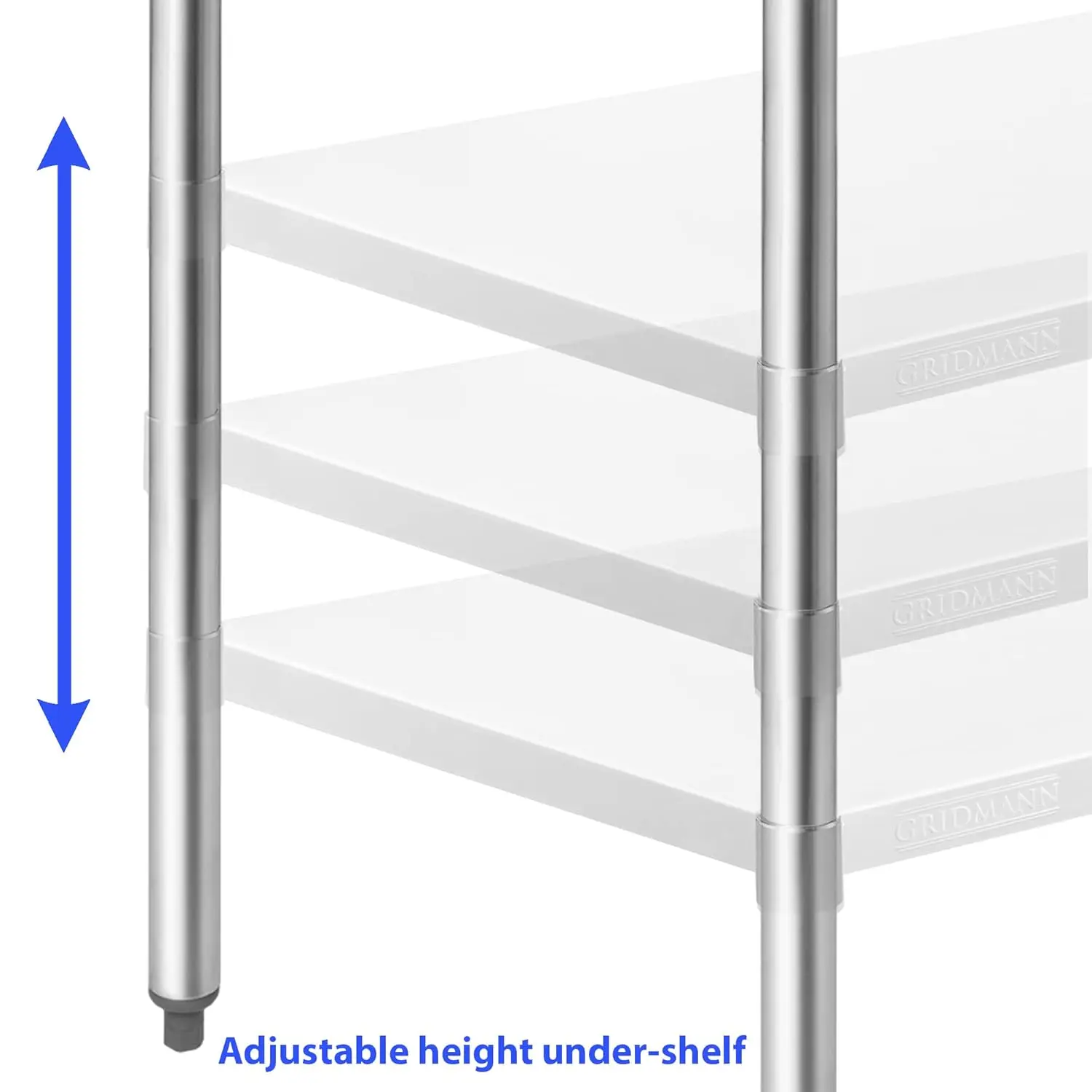 GRIDMANN NSF Stainless Steel Work & Prep Table 72 x 30 Inches with Caster Wheels and Under Shelf for Restaurant, Home, Hotel