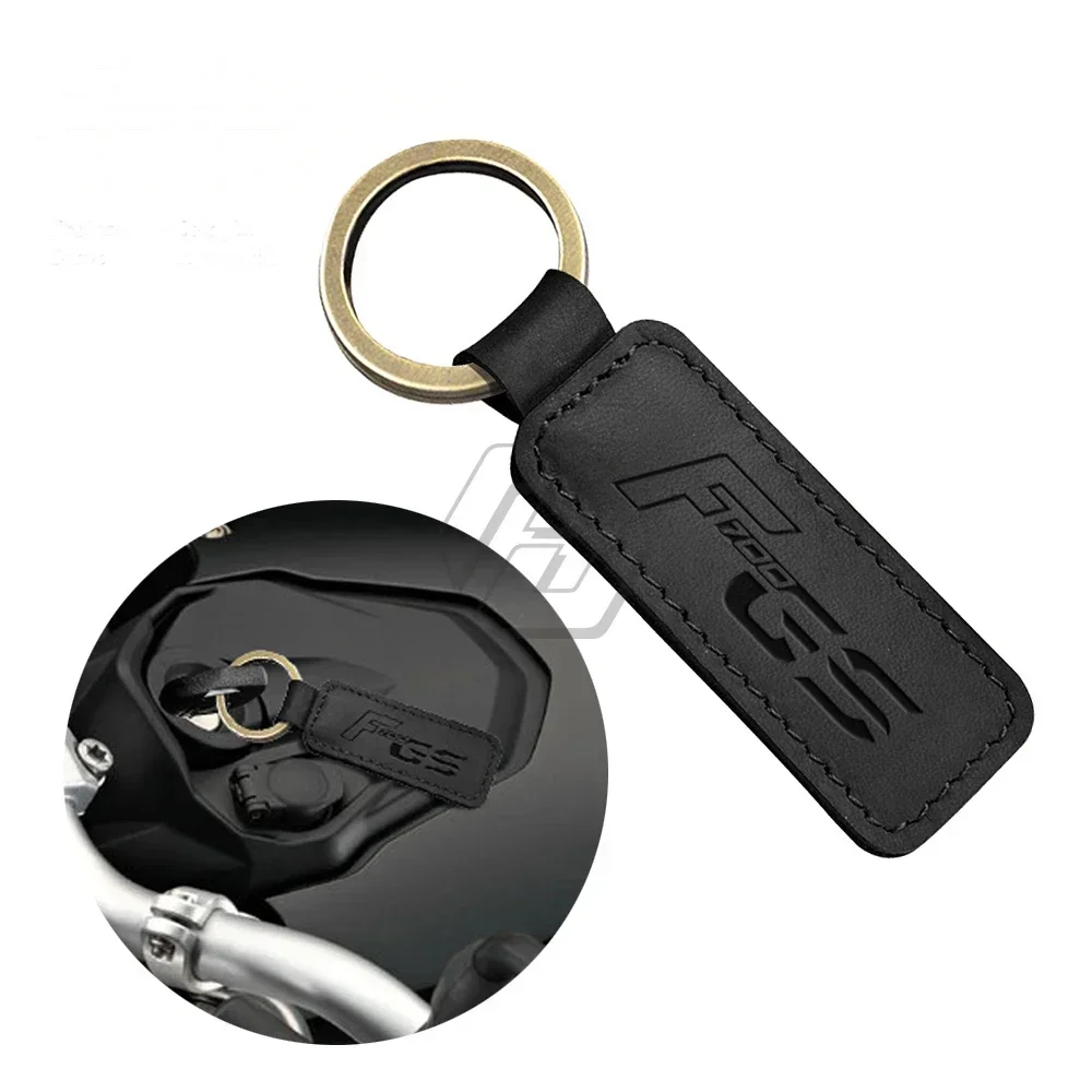 For BMW Motorrad F700GS F700 GS Motorcycle Cowhide Keychain Key Ring