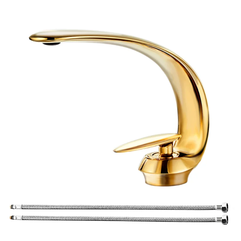 Golden Gold Vanity Faucet for Bathroom Sink, Bathroom Faucet 3 Hole Brushed Nickel, Bathroom Faucets, Bathroom Sink Faucet