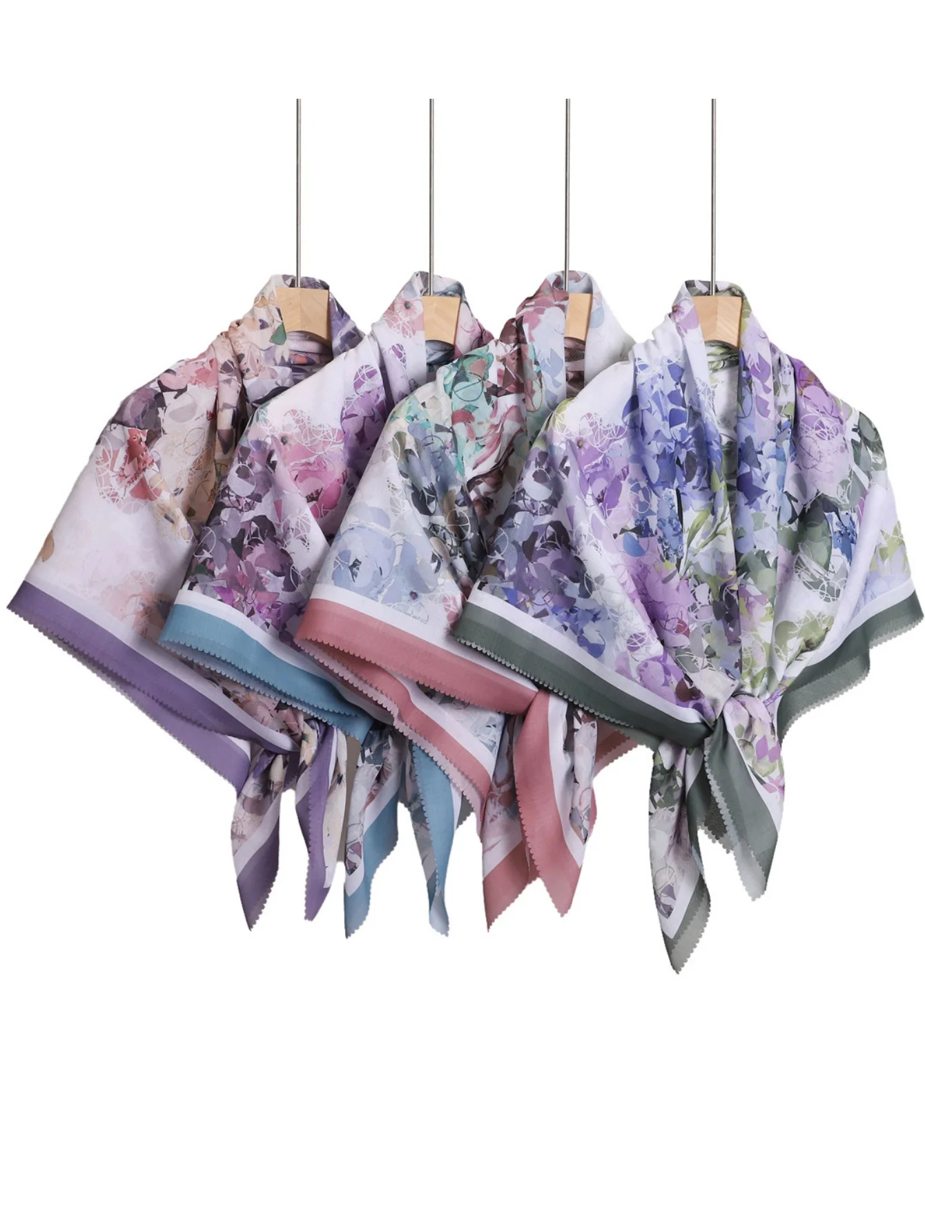 Soft Premium Cotton Voile Bawal Muslim Square Print Hijab Malaysia Tudung Floral Design Scarves Women turban Design Scarf