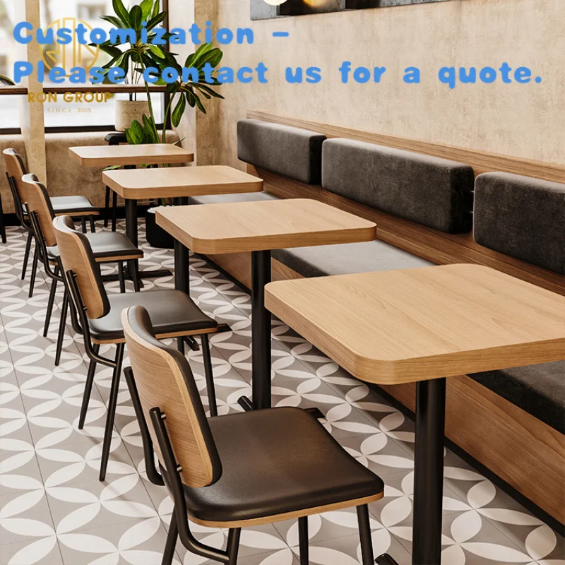 

custom.Custom Oak Coffee Shop Furniture Commercial Cafe Modern Luxury Wood Leather Restaurant Booth Seating Table and Chai