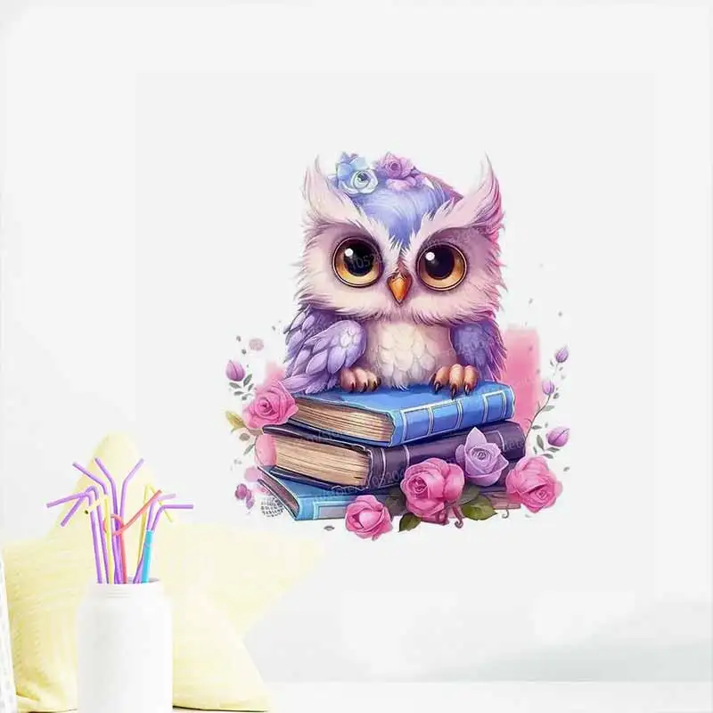 

Colorful Animal Owl Wall Stickers Self-Adhesive Murals for Children's Bedroom Room Background Decoration Home Decor AA387