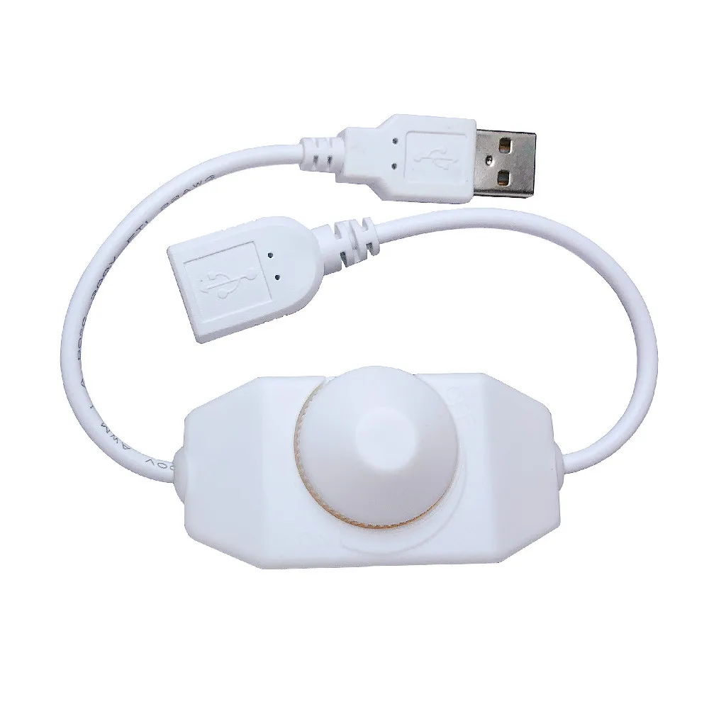 Regulador de intensidad de perilla LED USB, cinta de 5V CC, ajuste de brillo, conector de controlador para tira de luces de 5050 3528 2835 de 5