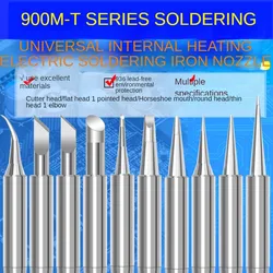 1PCS Internal Heating Electric Soldering Iron Tip K-Type and Blade Horseshoe Mouth for Soldering 900M-T Series