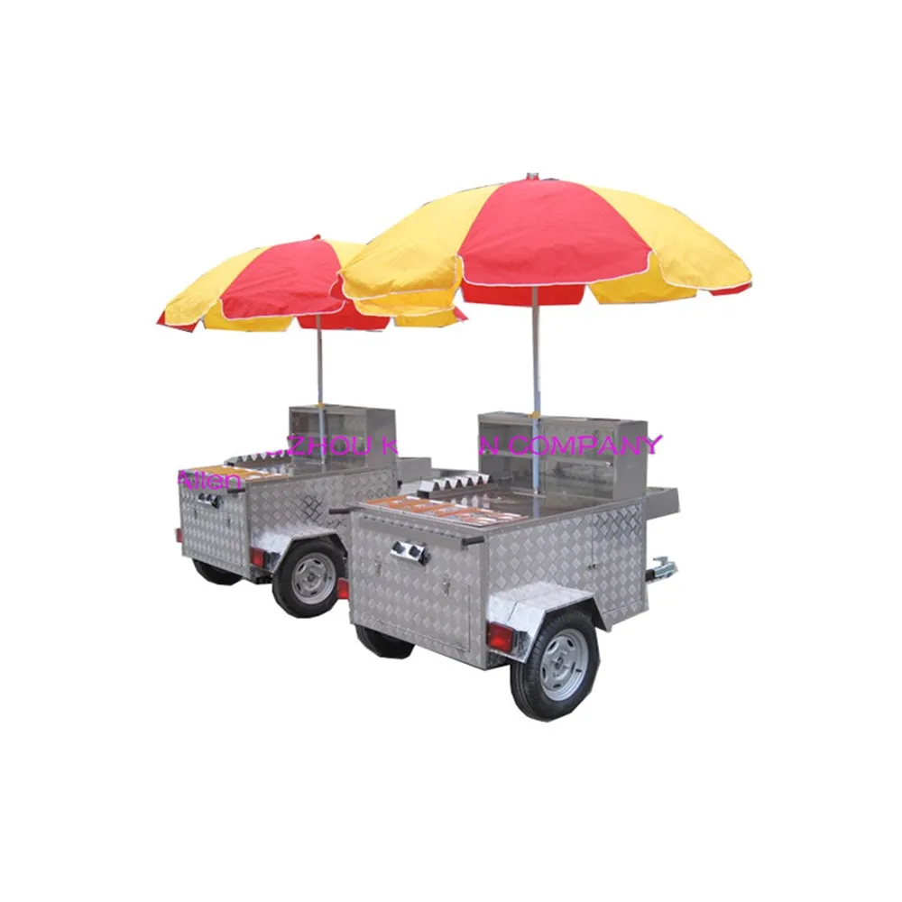 Food trailer 120*86*92cm truck hot dog cart Hamburger ice cream fast trailer