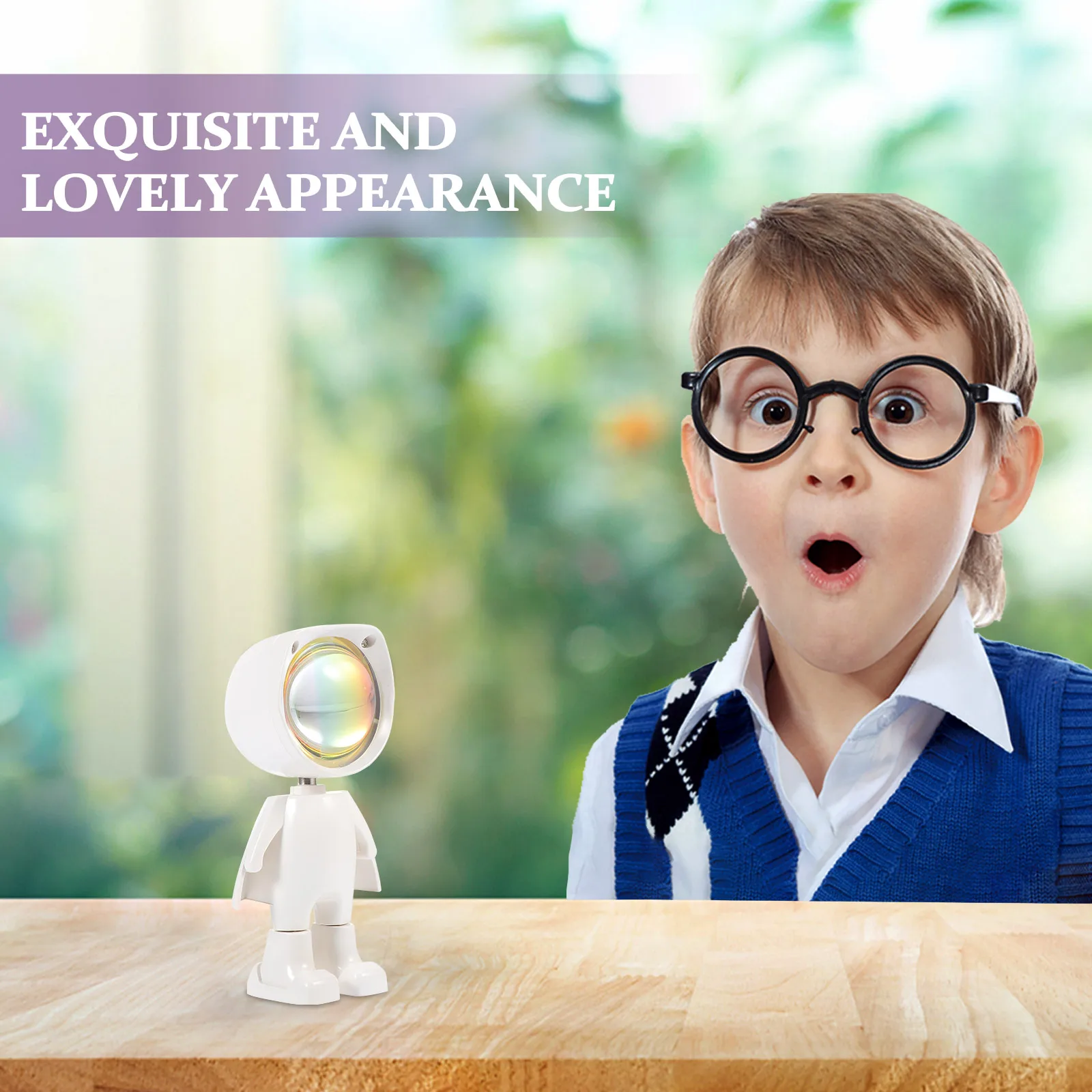 

Sunset Projection Lamp Atmosphere Light Robot Shaped Mini Decorative Home Vibe Lighting Photography Prop Eco Friendly Durable