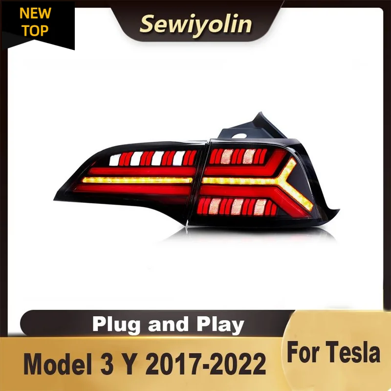 

Car Accessories LED Trailer Lights Tail Lamp For Tesla Model 3 Y 2017-2022 Facelift Rear DRL Signal Automotive Plug And Play