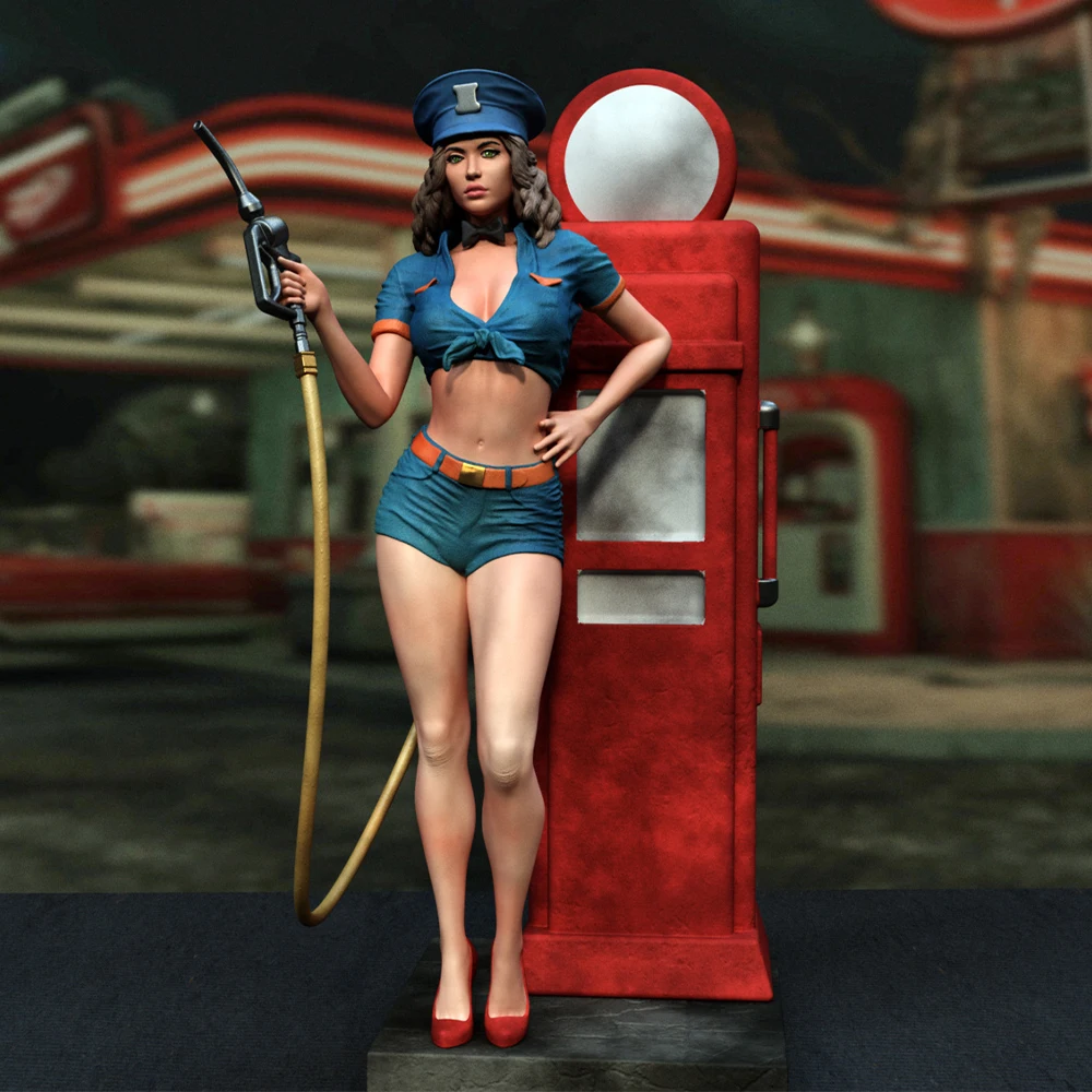 

1/24 Belle Petroleum Oil Pin up Girl Resin Model Figure Toy Craft Unassembled Miniature Reduction Statue Unpainted Kit