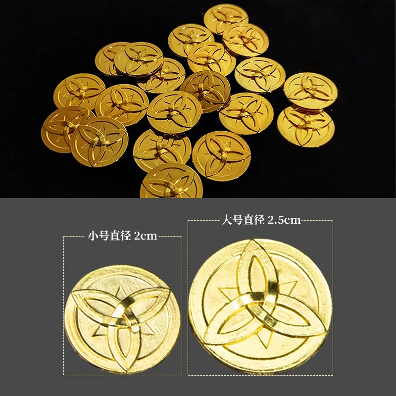 Genshin Impact Mora Metal Coin Morax Game Gold Coin Strengthen Equipment Tivat Cosplay Prop Accessories Collection Gifts