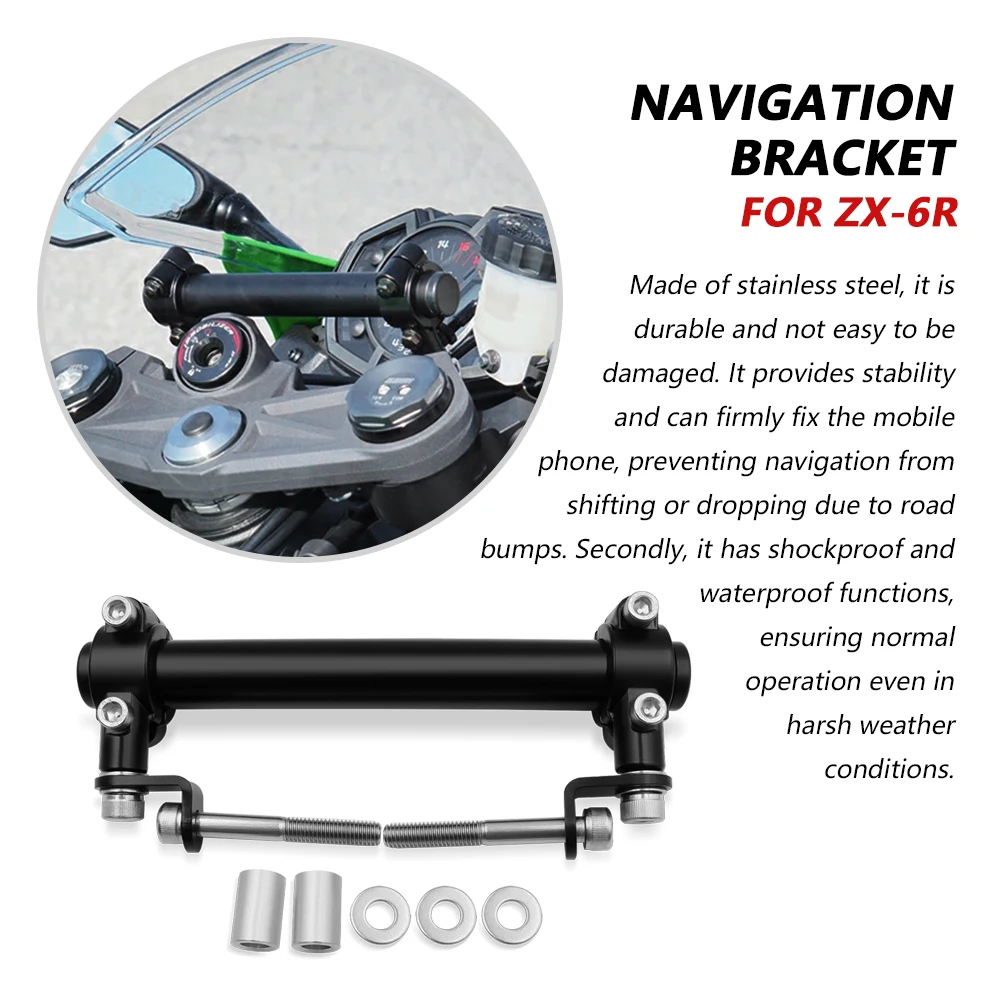 دراجة نارية حامل هاتف GPS الملاحة حامل اكسسوارات جديدة ل ZX-6R ZX6R ZX-636 ZX636 2018-2025 2024 2023 2022 2021 2020 #4