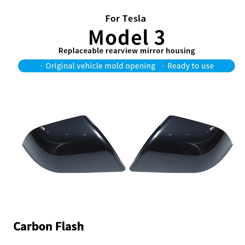 

Карбоновые накладки на зеркала заднего вида для Tesla Model 3 2021-2025, сменные крышки, холодный серебристый цвет