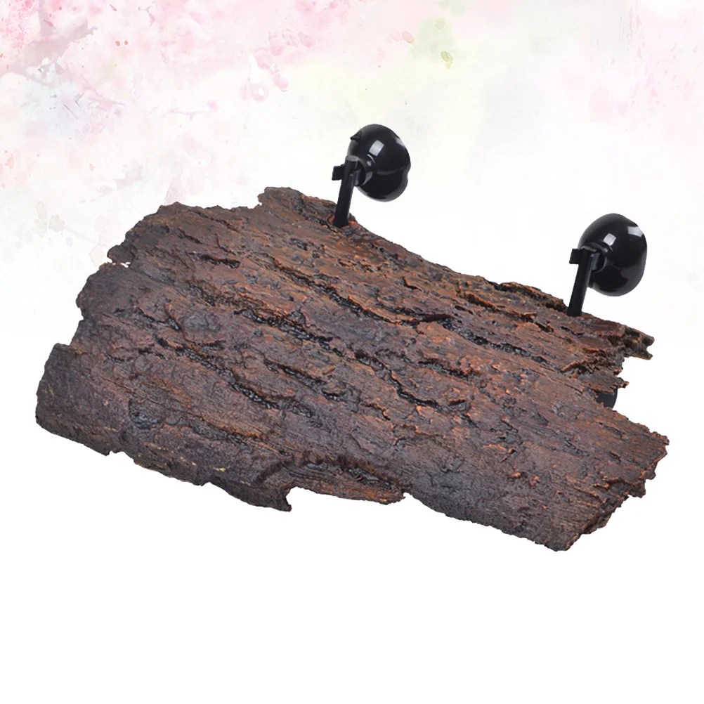 

Arch Bark Tree Hideout Durable Safe Non-Odor Material Suction Cups Creeper Cage Fish Tank Ornament Shelter for Turtle Lizard
