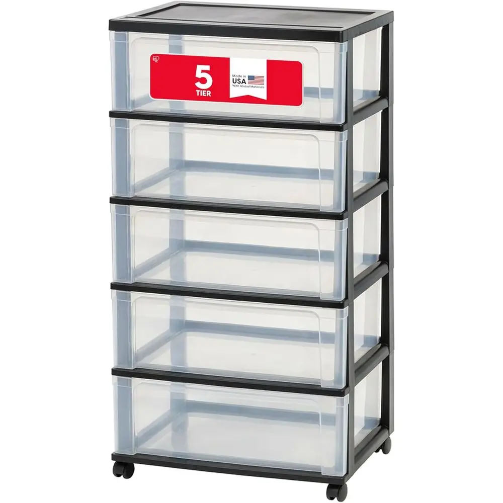 

Plastic Der Storage Organizer Rolling Cart, with Wheels Casters, 5-Ders, or Art Crat Supplies Bathroom Dorm Bedroom Laundry Room