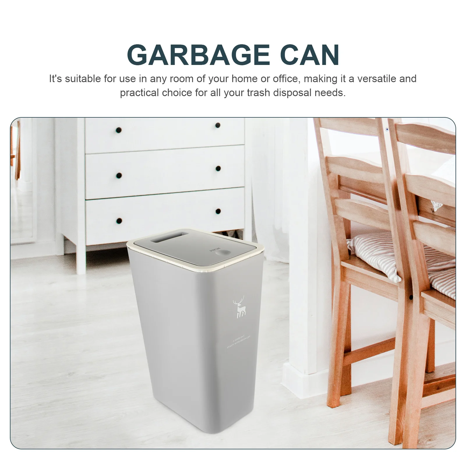 

1pc Press Type Trash Can Bathroom Bedroom Garbage Bin Kitchen Waste Basket Narrow Plastic Reusable Bin For Dorm Office Crumbs