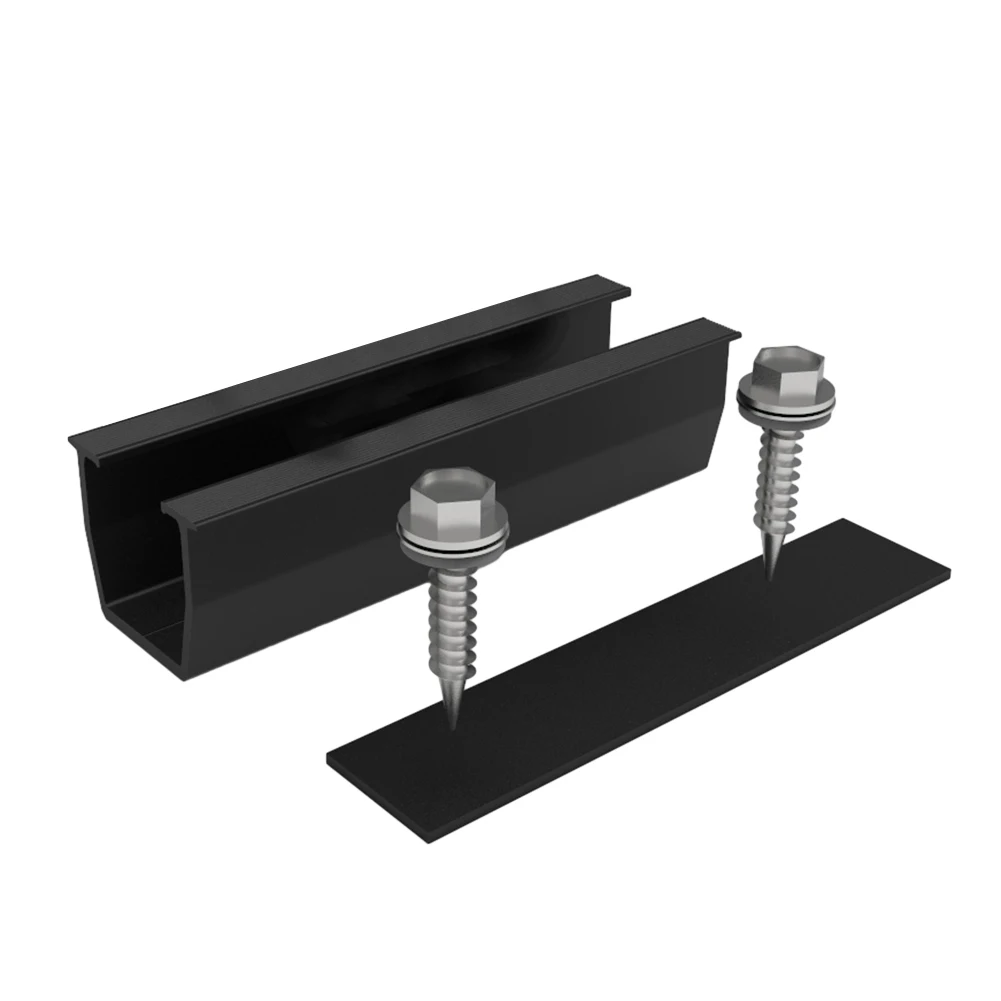 

High Quality Practical Useful Rail Parts Replacement Aluminum Alloy Assembly Black Fixing Solar Mounting System