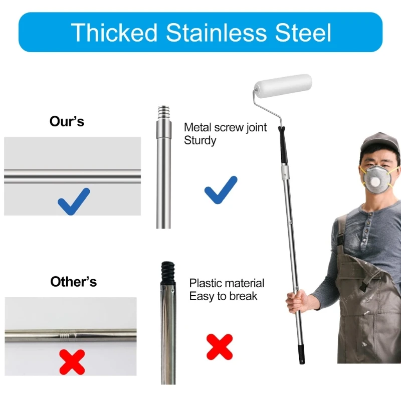 

Adjustable Long Household Wall Painting Tool Extendable Roller Poles Easy to Use