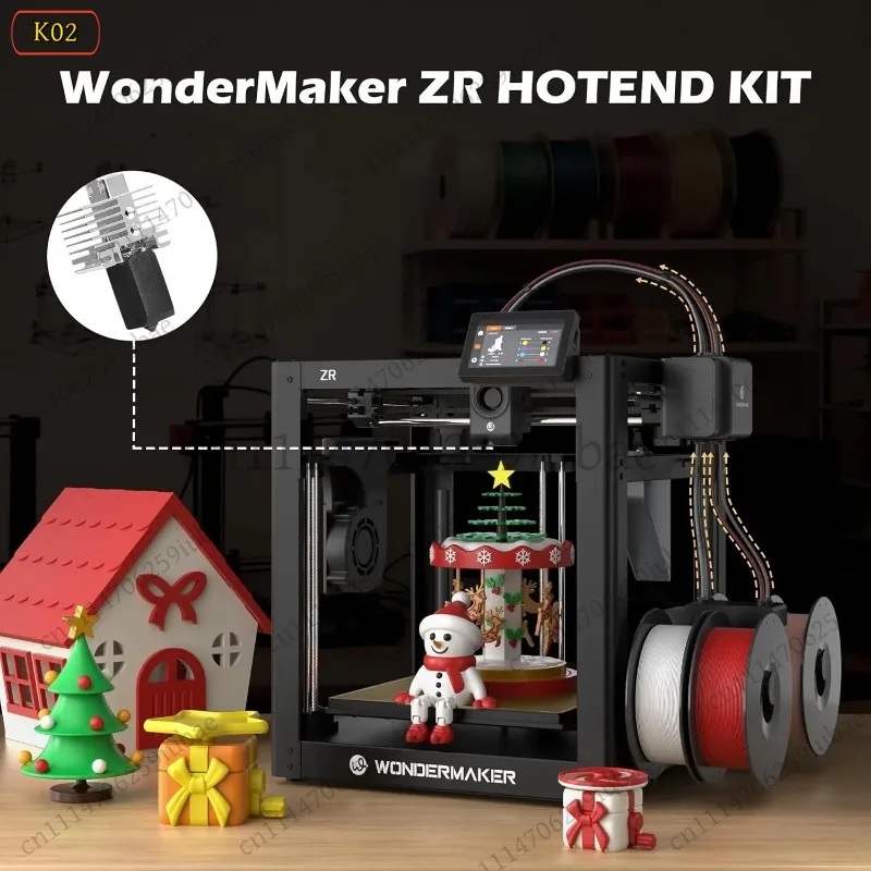 LK ZR 3D Printer Hotend Kit, Hardened Steel Nozzle, Rapid Heating 300°C Extruder, Ceramic Heater & Thermistor 3D Printing Parts