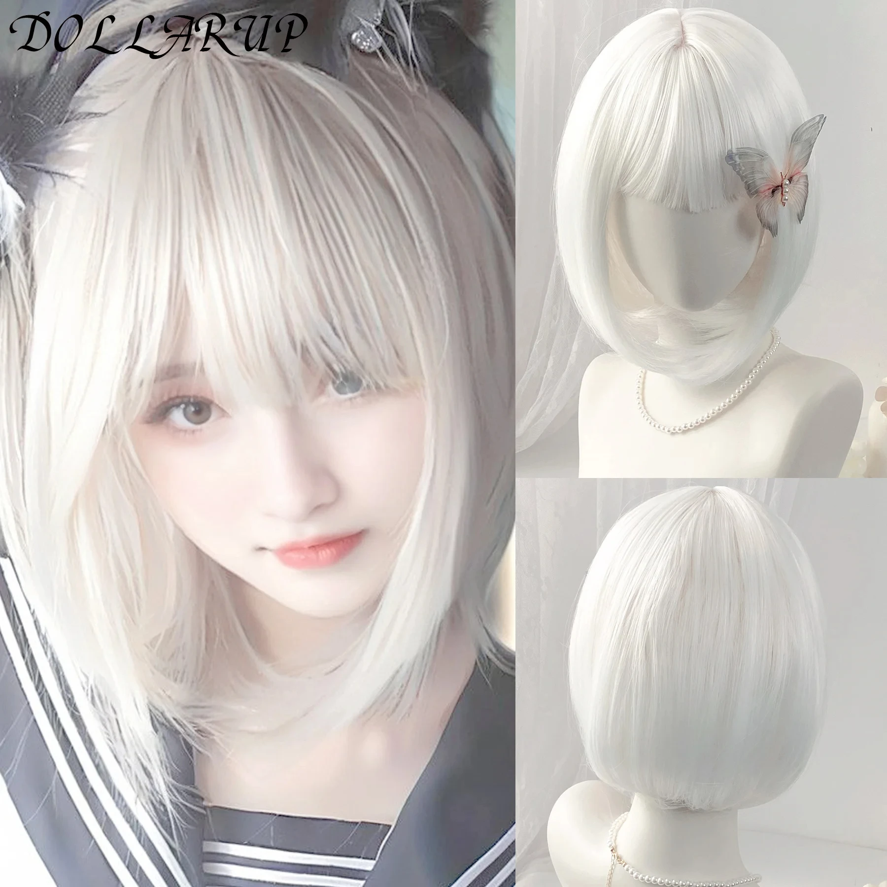 

JKL модный европейский и американский окрашенный парик бобо женский короткие прямые волосы черный градиент винно-красные волосы из синтетического волокна