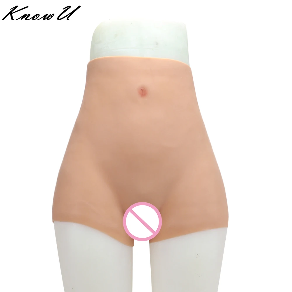 KnowU Silicone Pants Panty Fake Realistic Vagina Crossdresser High Waist Hip Lift Private Parts Transvestite Inserted