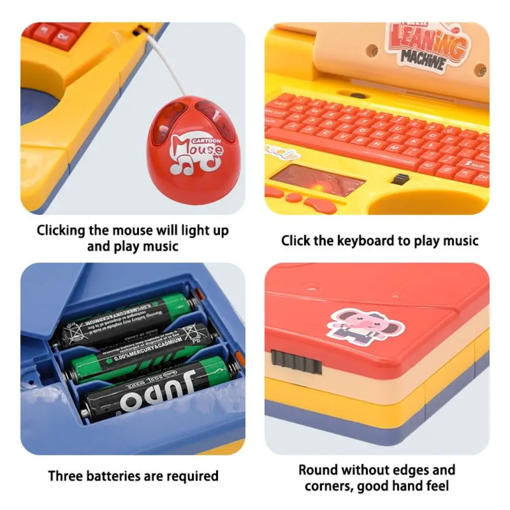 1 Juego de máquina de aprendizaje electrónica multifunción con pantalla móvil para ordenador portátil de aprendizaje LED para niños de alta simulación