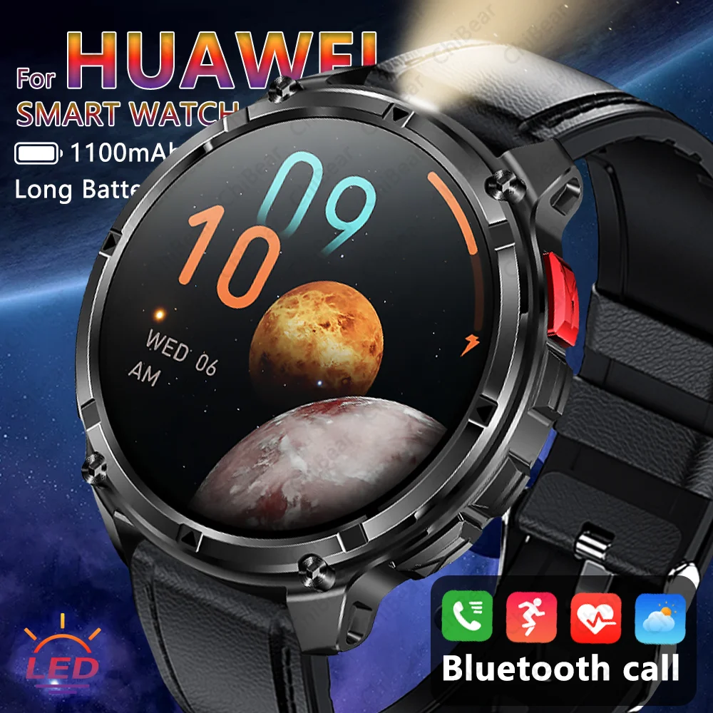 

2025 New Men's Outdoor Sport Smart Watch 1100mAh Long Battery Life IP68 Waterproof Bluetooth Call Women Smartwatch For Huawei