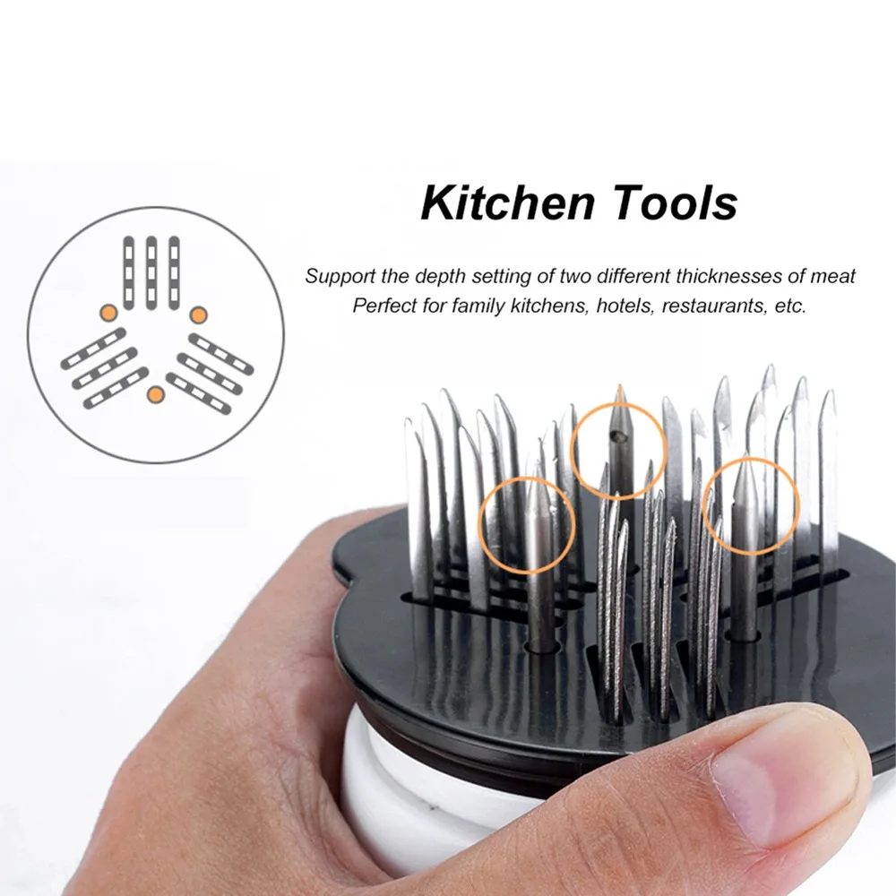 White Meat Marinade Injector Stainless Steel Easy Clean Seasoning Injector Kitchen Tenderizer Tool For Meat Preparation