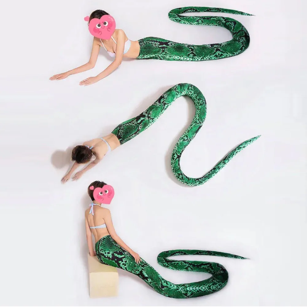 Super Long Snake Tail Swimsuit Adult Child Swimming Diving Professional Python Cosplay Realistic Snake Pattern Stage Performance