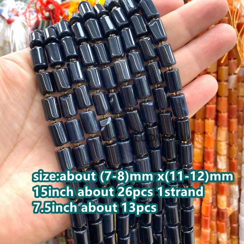 Natural Stone 8x12mm Irregular Cylinderly Ice Crack Red Agate Spacer Beads for Jewelry Making Diy Bracelet Charms Accessories