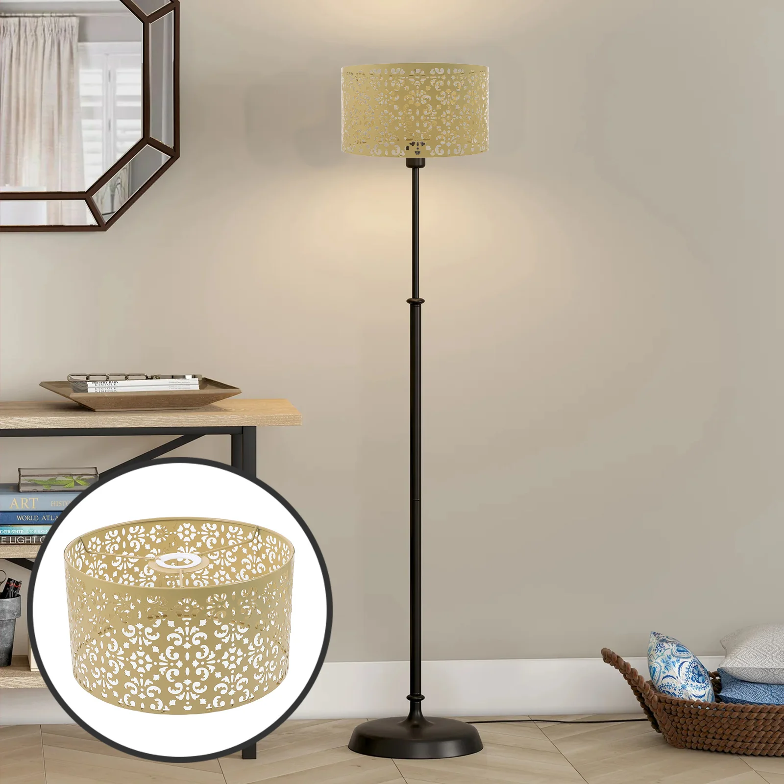 

Iron Lampshade Metal Hollow Replacement Lamp Shade Desk Lamp Cover for Home Hotel Bedroom Decorative Light Shade