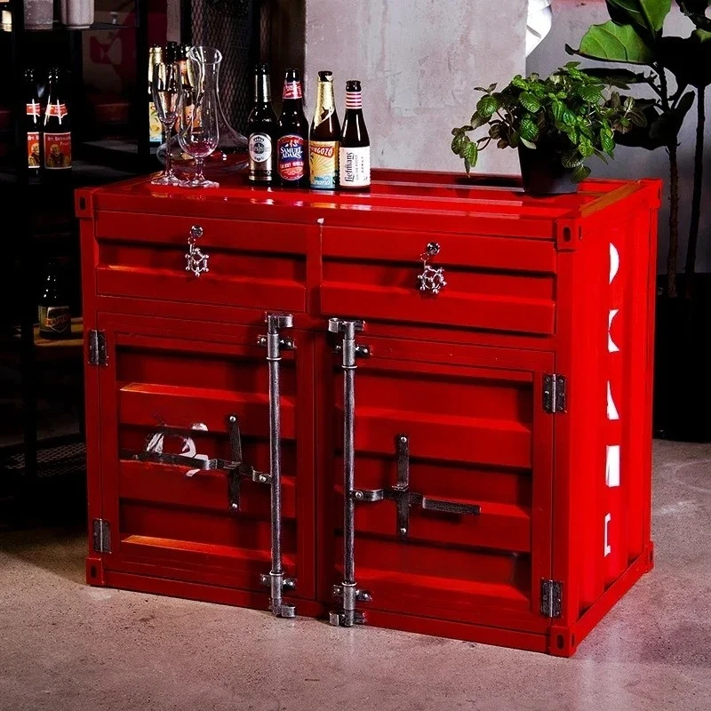 

Industrial style retro dining cabinet creative file container design old sub-porch storage cabinet