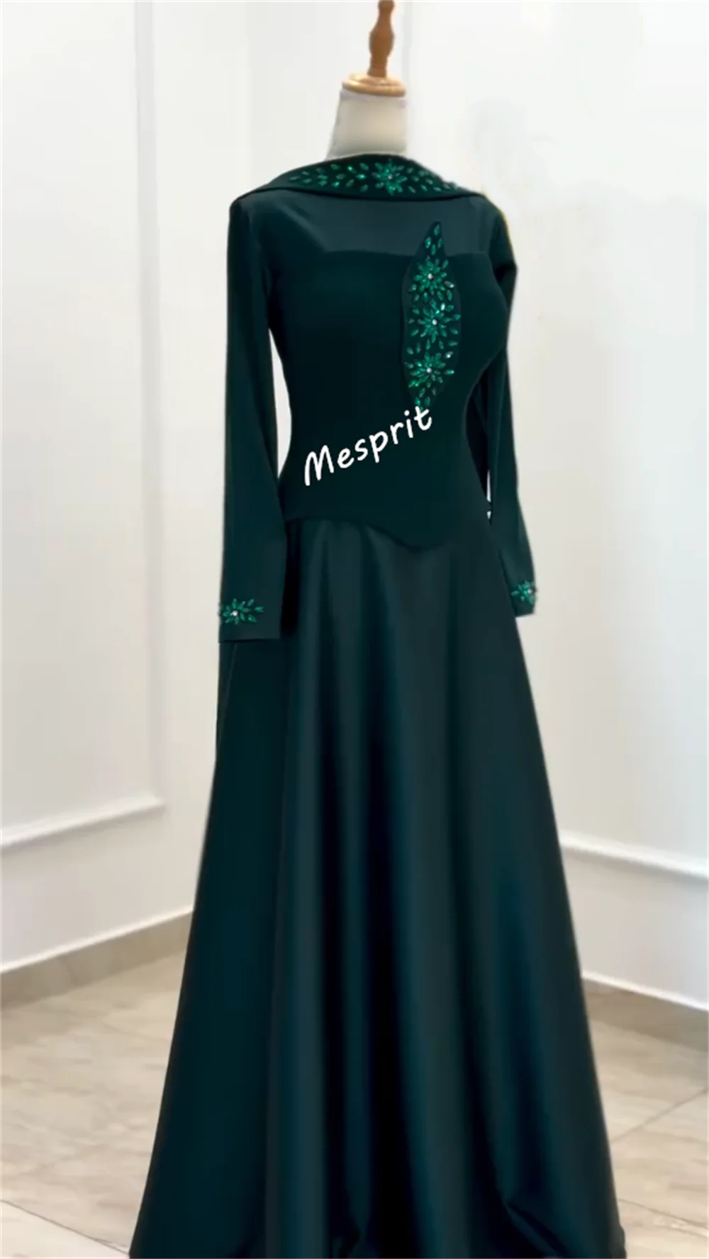 Customized High Quality Evening Dress Rhinestone Bespoke Occasion O-Neck A-line Long Dresses  Elegant Party Wedding